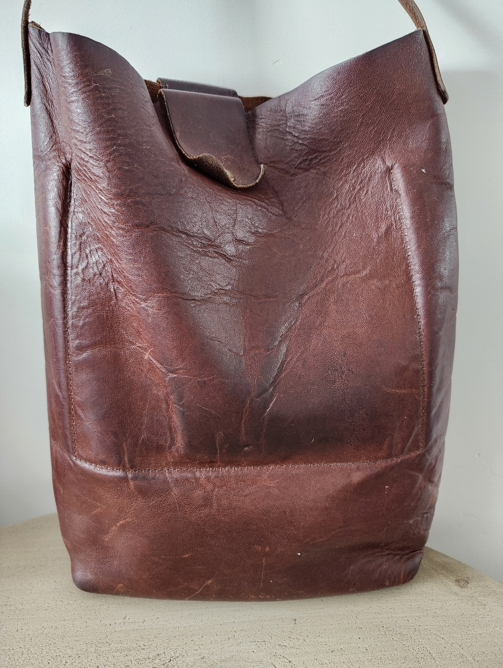 Leather Bag Raw Handmade - Picture 3 of 13